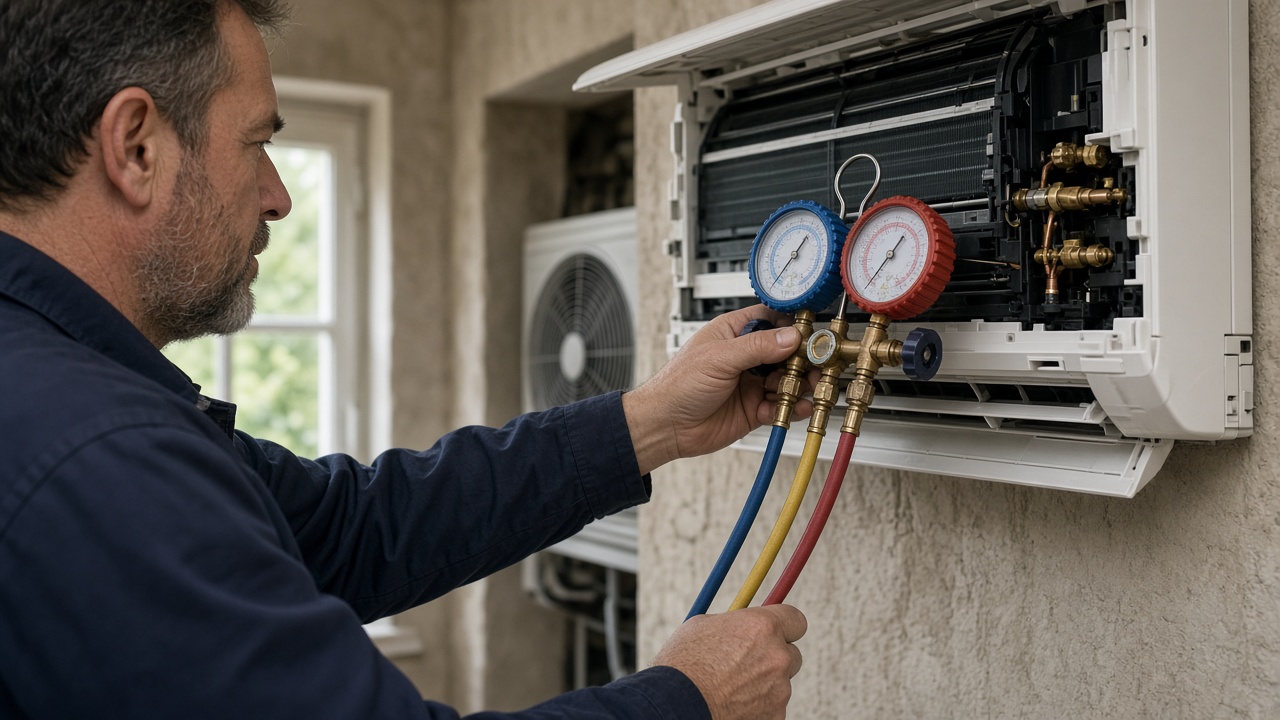 Contrôle du circuit frigorifique d'une climatisation réversible dans le Cher